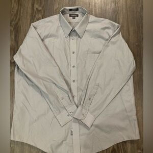 🌟 2/$22 🌟 NWOT Croft and Barrow Broadcloth XXL Gray Dress Shirt 18.5/36
